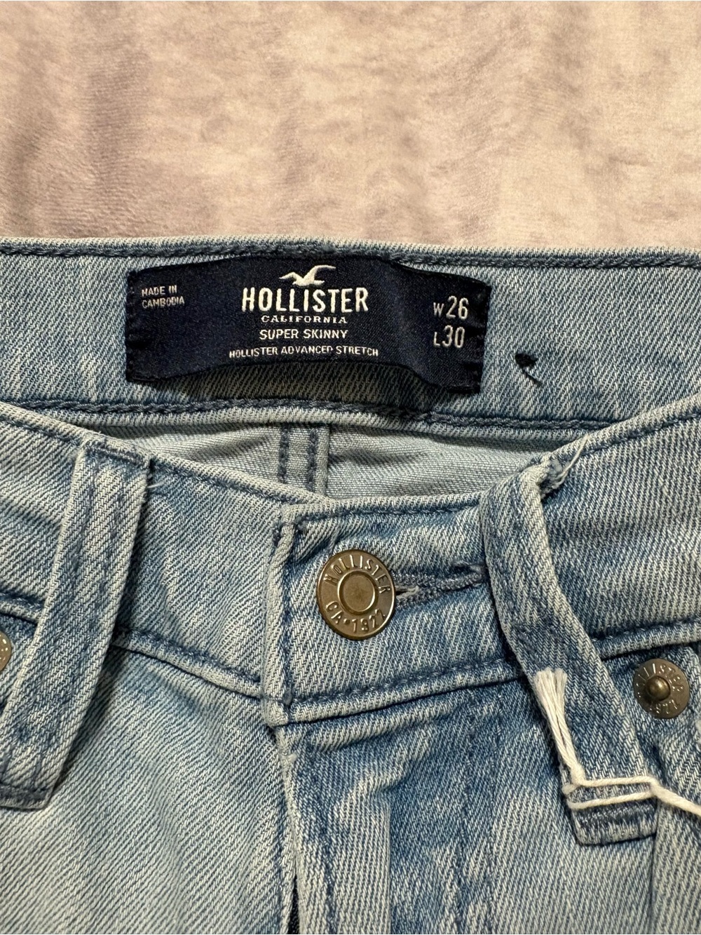 Hollister Women's Super Skinny Jeans in Light Denim